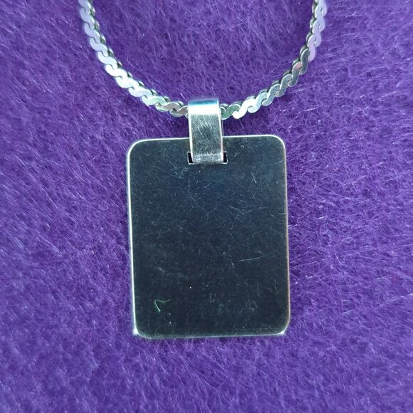 Vintage Italy 925 Sterling Silver Floral Engraved Minimalist Pendant Necklace - Picture 6 of 11